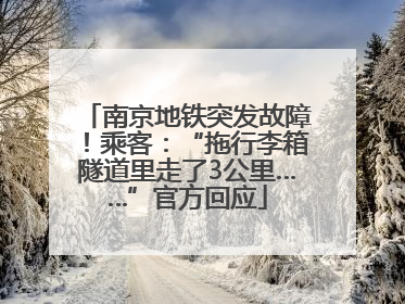 南京地铁突发故障！乘客：“拖行李箱隧道里走了3公里……”官方回应
