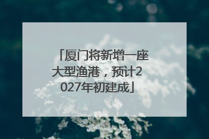 厦门将新增一座大型渔港，预计2027年初建成