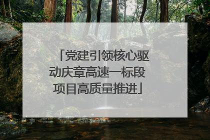 党建引领核心驱动庆章高速一标段项目高质量推进