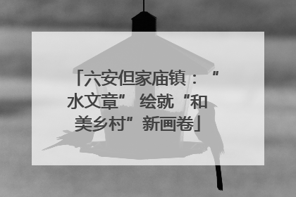 六安但家庙镇：“水文章” 绘就“和美乡村”新画卷