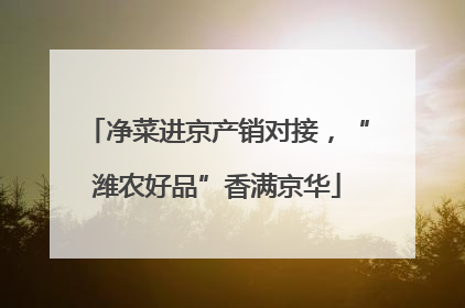 净菜进京产销对接，“潍农好品”香满京华
