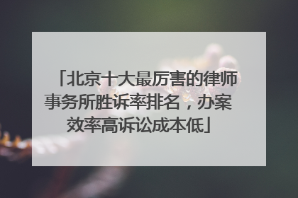 北京十大最厉害的律师事务所胜诉率排名，办案效率高诉讼成本低