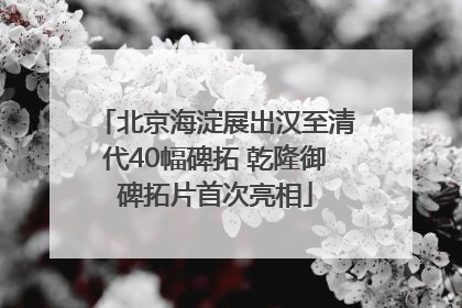 北京海淀展出汉至清代40幅碑拓 乾隆御碑拓片首次亮相