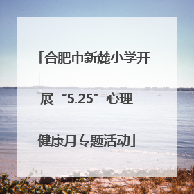 合肥市新麓小学开展“5.25”心理健康月专题活动