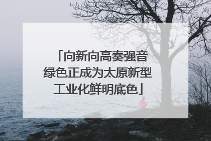 向新向高奏强音 绿色正成为太原新型工业化鲜明底色