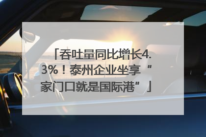 吞吐量同比增长4.3%！泰州企业坐享“家门口就是国际港”