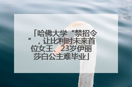 哈佛大学“禁招令”，让比利时未来首位女王、23岁伊丽莎白公主难毕业