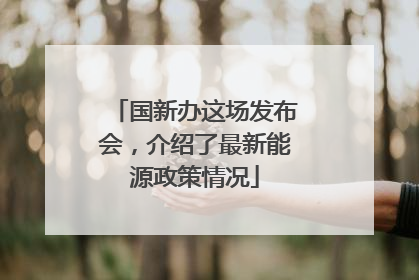 国新办这场发布会，介绍了最新能源政策情况