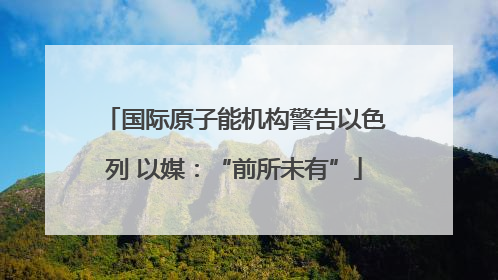 国际原子能机构警告以色列 以媒：“前所未有”