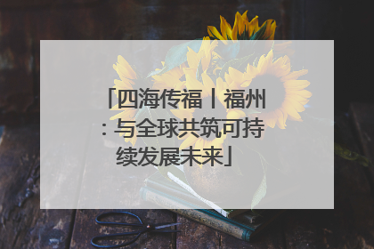 四海传福丨福州：与全球共筑可持续发展未来