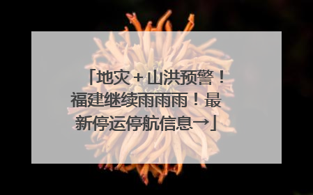 地灾＋山洪预警！福建继续雨雨雨！最新停运停航信息→
