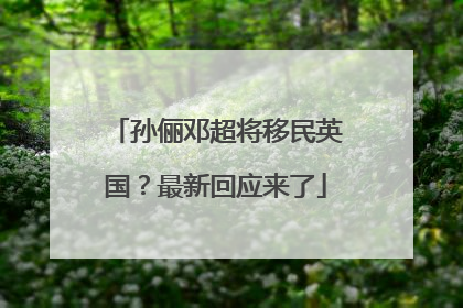 孙俪邓超将移民英国？最新回应来了