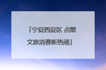 宁夏西夏区 点燃文旅消费新热潮
