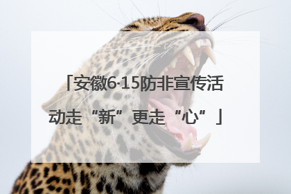 安徽6·15防非宣传活动走“新”更走“心”