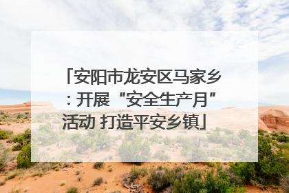 安阳市龙安区马家乡：开展“安全生产月”活动 打造平安乡镇