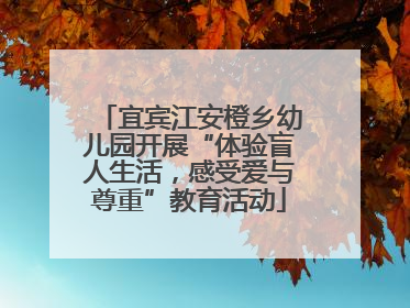 宜宾江安橙乡幼儿园开展“体验盲人生活，感受爱与尊重”教育活动