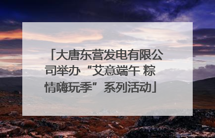 大唐东营发电有限公司举办“艾意端午 粽情嗨玩季”系列活动