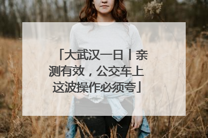 大武汉一日丨亲测有效，公交车上这波操作必须夸