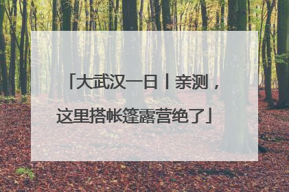 大武汉一日丨亲测，这里搭帐篷露营绝了