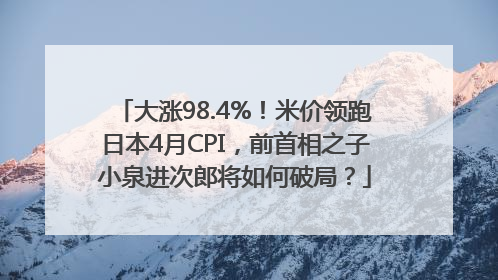 大涨98.4%！米价领跑日本4月CPI，前首相之子小泉进次郎将如何破局？