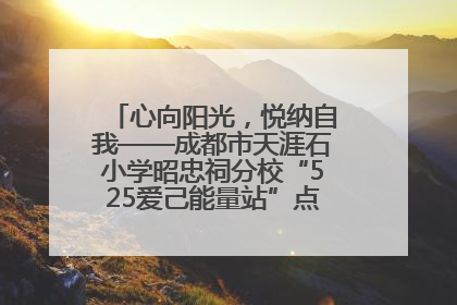 心向阳光，悦纳自我——成都市天涯石小学昭忠祠分校“525爱己能量站”点亮孩子心灵之旅