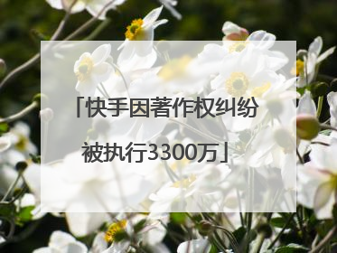 快手因著作权纠纷被执行3300万