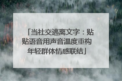 当社交逃离文字：贴贴语音用声音温度重构年轻群体情感联结