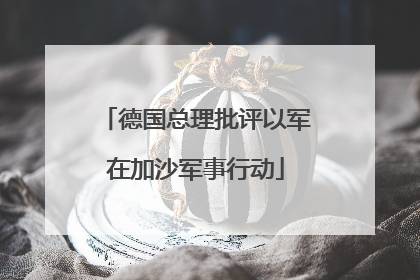 德国总理批评以军在加沙军事行动