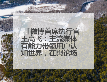 微博首席执行官王高飞：主流媒体有能力带领用户认知世界，在舆论场中搭建理性的讨论空间