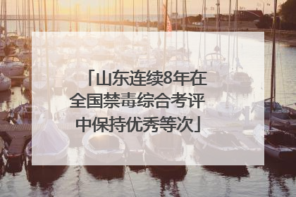 山东连续8年在全国禁毒综合考评中保持优秀等次