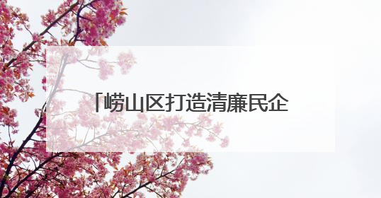 崂山区打造清廉民企“金钥匙” 解锁营商环境“优”密码