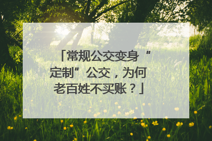 常规公交变身“定制”公交，为何老百姓不买账？
