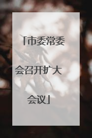 市委常委会召开扩大会议