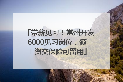 带薪见习！常州开发6000见习岗位，领工资交保险可留用