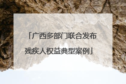广西多部门联合发布残疾人权益典型案例