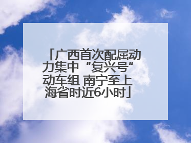 广西首次配属动力集中“复兴号”动车组 南宁至上海省时近6小时