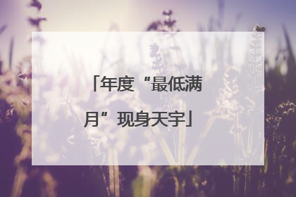 年度“最低满月”现身天宇
