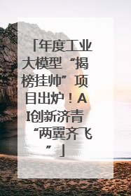 年度工业大模型“揭榜挂帅”项目出炉！AI创新济青“两翼齐飞”