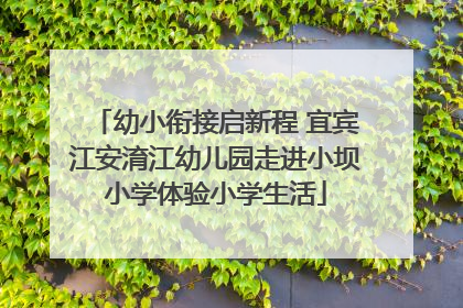 幼小衔接启新程 宜宾江安淯江幼儿园走进小坝小学体验小学生活