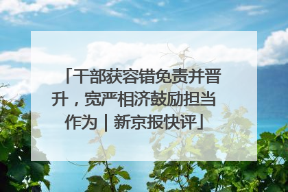 干部获容错免责并晋升，宽严相济鼓励担当作为｜新京报快评