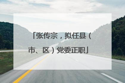 张传宗，拟任县（市、区）党委正职
