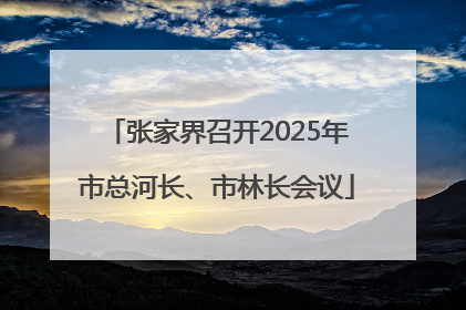 张家界召开2025年市总河长、市林长会议