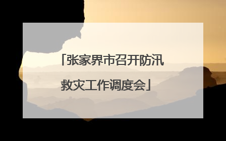 张家界市召开防汛救灾工作调度会