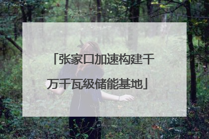 张家口加速构建千万千瓦级储能基地