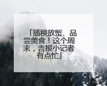 插秧放蟹、品尝美食！这个周末，吉报小记者有点忙