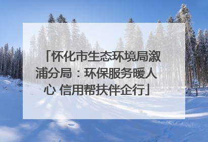 怀化市生态环境局溆浦分局：环保服务暖人心 信用帮扶伴企行