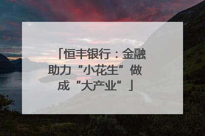 恒丰银行：金融助力“小花生”做成“大产业”