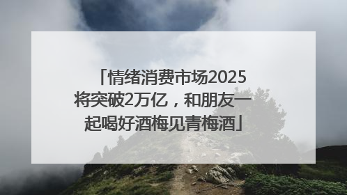 情绪消费市场2025将突破2万亿，和朋友一起喝好酒梅见青梅酒