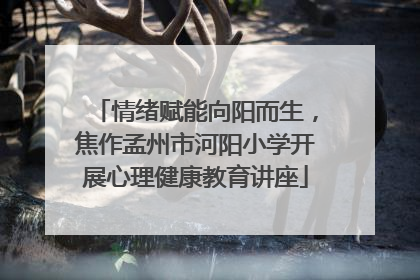 情绪赋能向阳而生，焦作孟州市河阳小学开展心理健康教育讲座