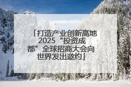 打造产业创新高地 2025“投资成都”全球招商大会向世界发出邀约